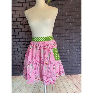 Cupcakes and Cartwheels Pink Floral and Green and White Polka Dot Decorative Apr